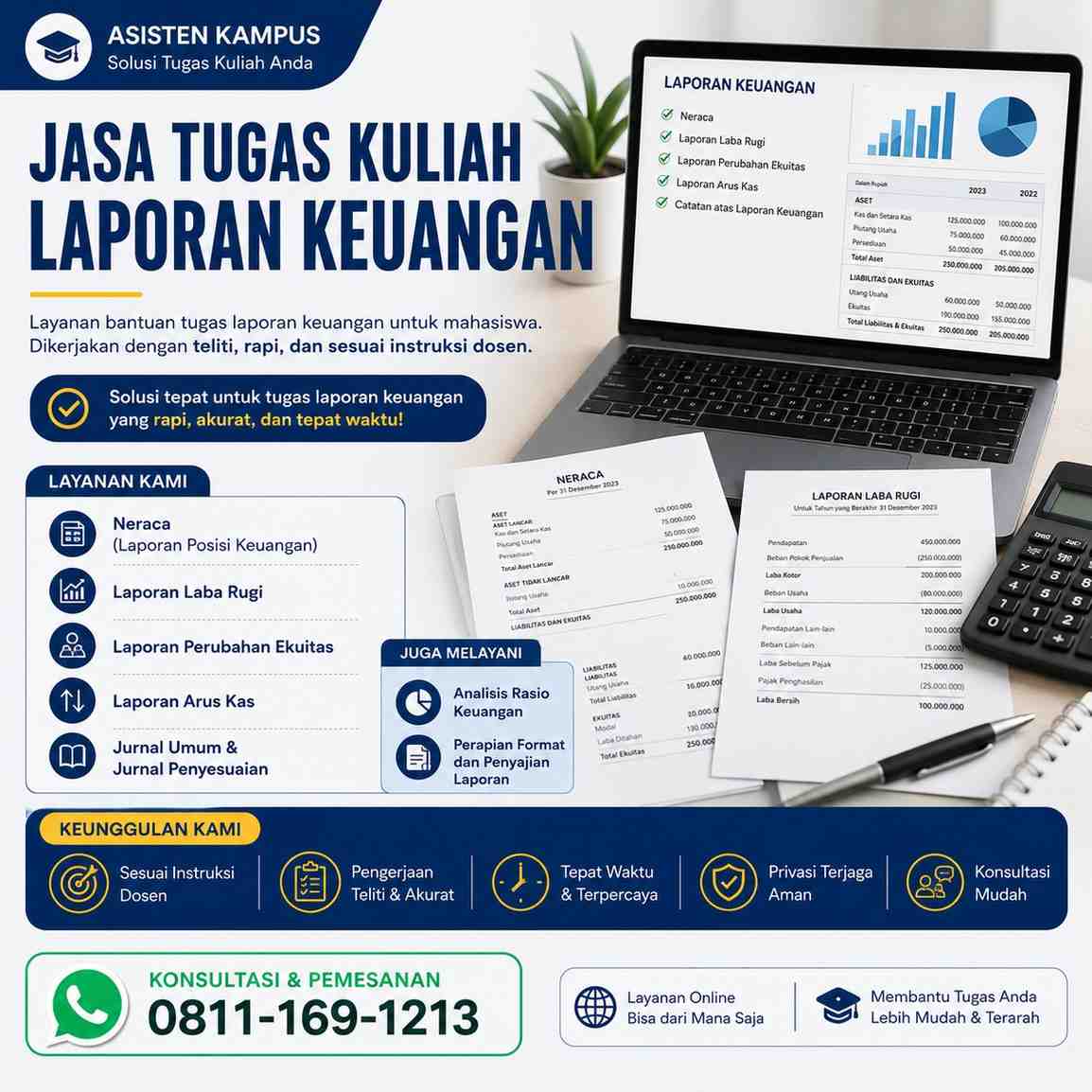 Jasa tugas kuliah laporan keuangan